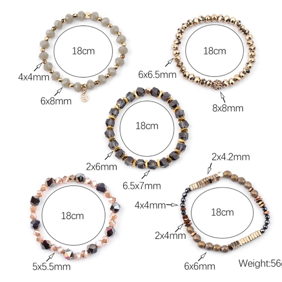 Beautiful 5Pc/Set Multilayer Trendy Natural Stone - Picture 6 of 8